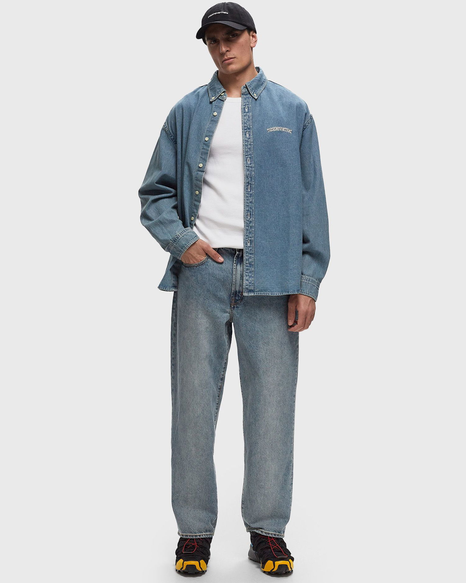 Džínsy thisisneverthat Straight Leg Jeans Modrá | TN243DPA5P01-BLW, 1