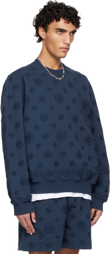 Mikina Casablanca Casablanca Applique Monogram Sweatshirt Navy | M-SP26-JTP-293-02, 1