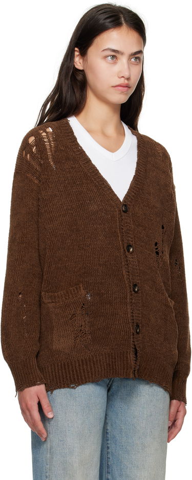Sveter R13 R13 Chenille Boyfriend Cardigan Hnedá | R13WY237-Y224A, 1