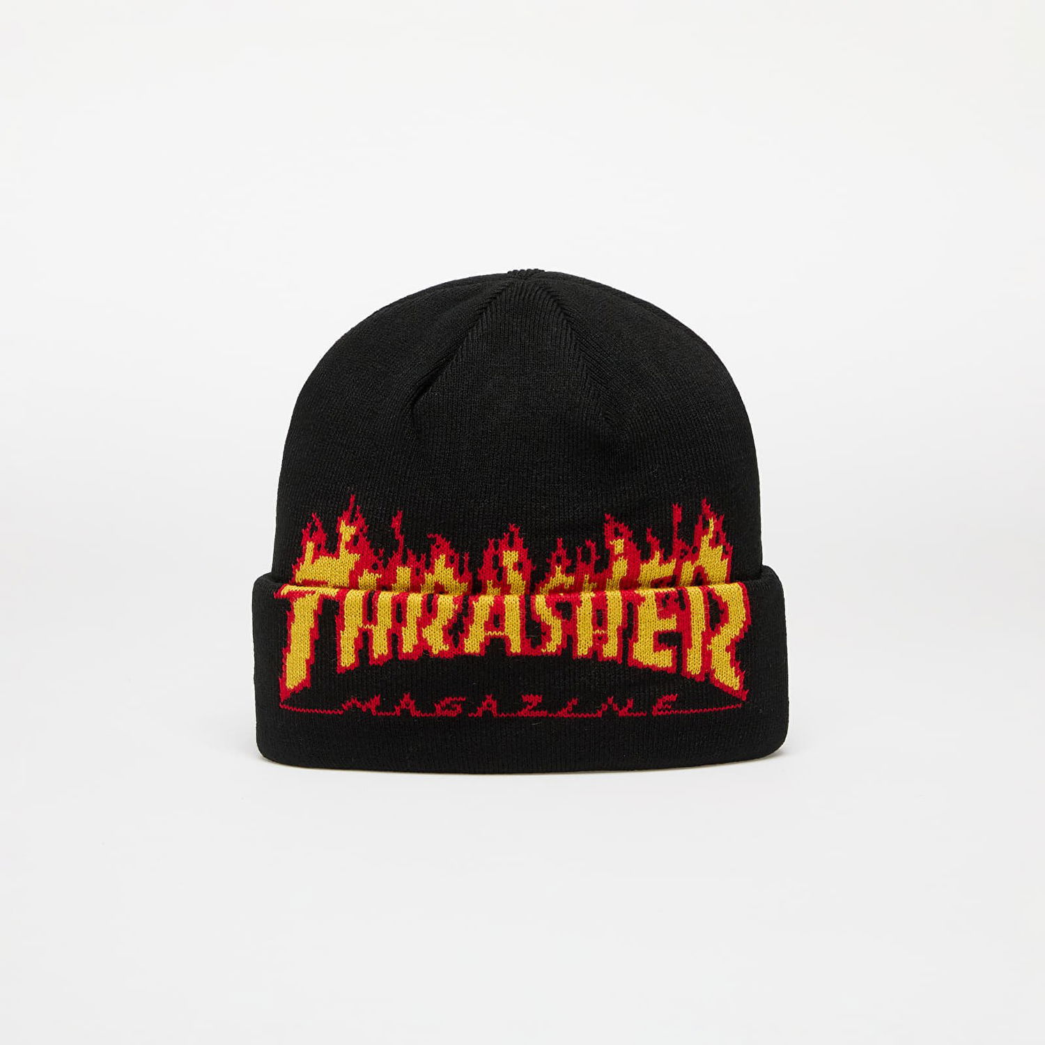 Kulicha Thrasher Thrasher Flame Fold Beanie Čierna | 145583BL, 1