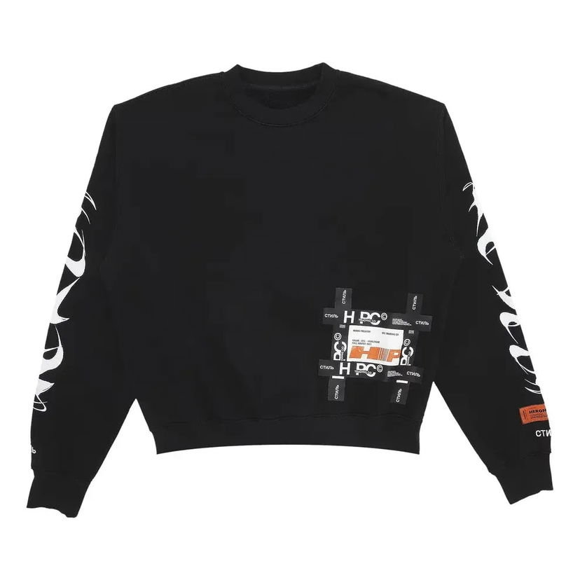 Mikina HERON PRESTON HERON PRESTON HP Brush Crewneck Sweatshirt Čierna | HMBA016F21JER0051001