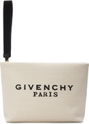 Canvas Pouch with Givenchy Paris Print and Wrist Strap