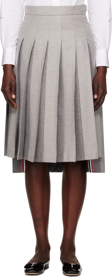 Sukňa Thom Browne Wool Flannel Pleated Midi Skirt Šedá | FGC441A-F0580, 0