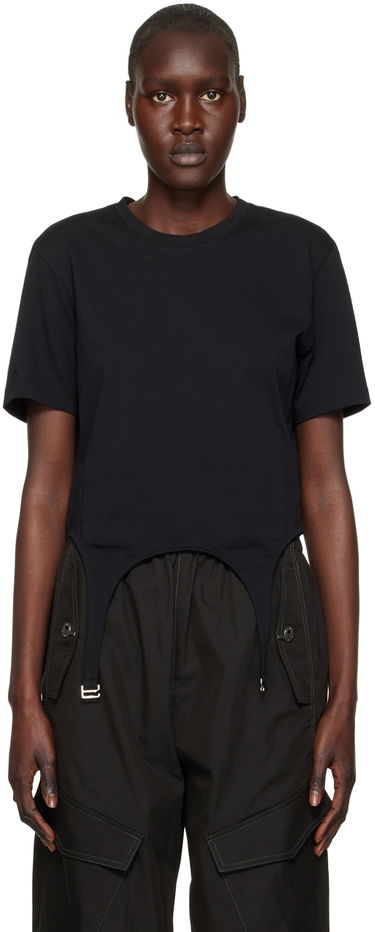 Crop Top Dion Lee Garter Slim T-Shirt Čierna | C3098R23, 0