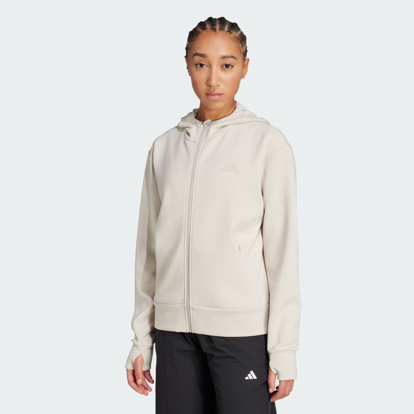 Mikina adidas Performance Designed 4 Training Full-Zip Hoodie Béžová | JX7318