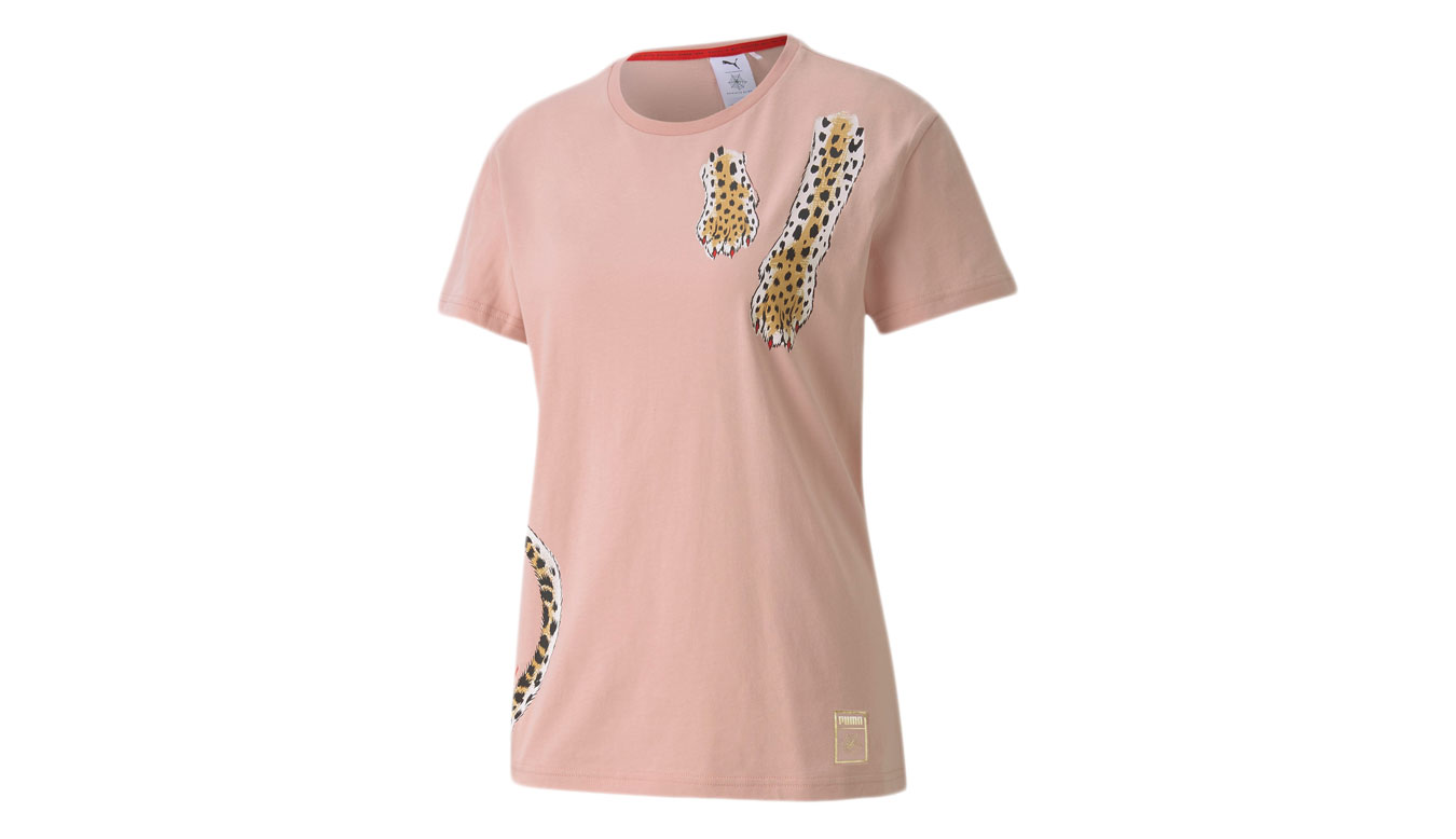 Tričko Puma Pink T-Shirt With Leopard Print Ružová | 596763_90, 0