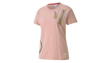 Tričko Puma Pink T-Shirt With Leopard Print Ružová | 596763_90, 0