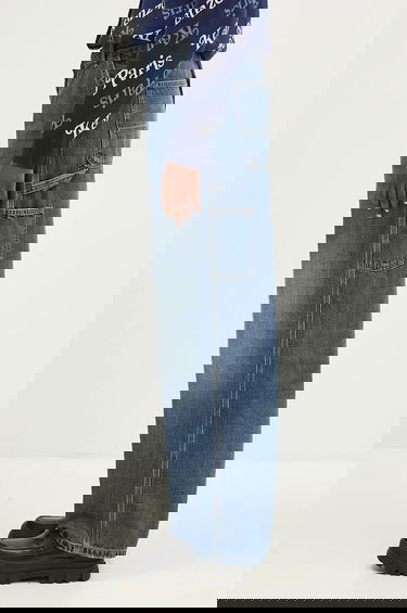 Džínsy Carhartt WIP Brandon Single Knee High Waist Wide Leg Jeans Modrá | I034225.014L, 1