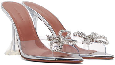Doplnky Amina Muaddi Amina Muaddi Rosie Glass Slipper Heeled Sandals Metalická | ROSIE GLASS SLIPPER CL PVC, 3