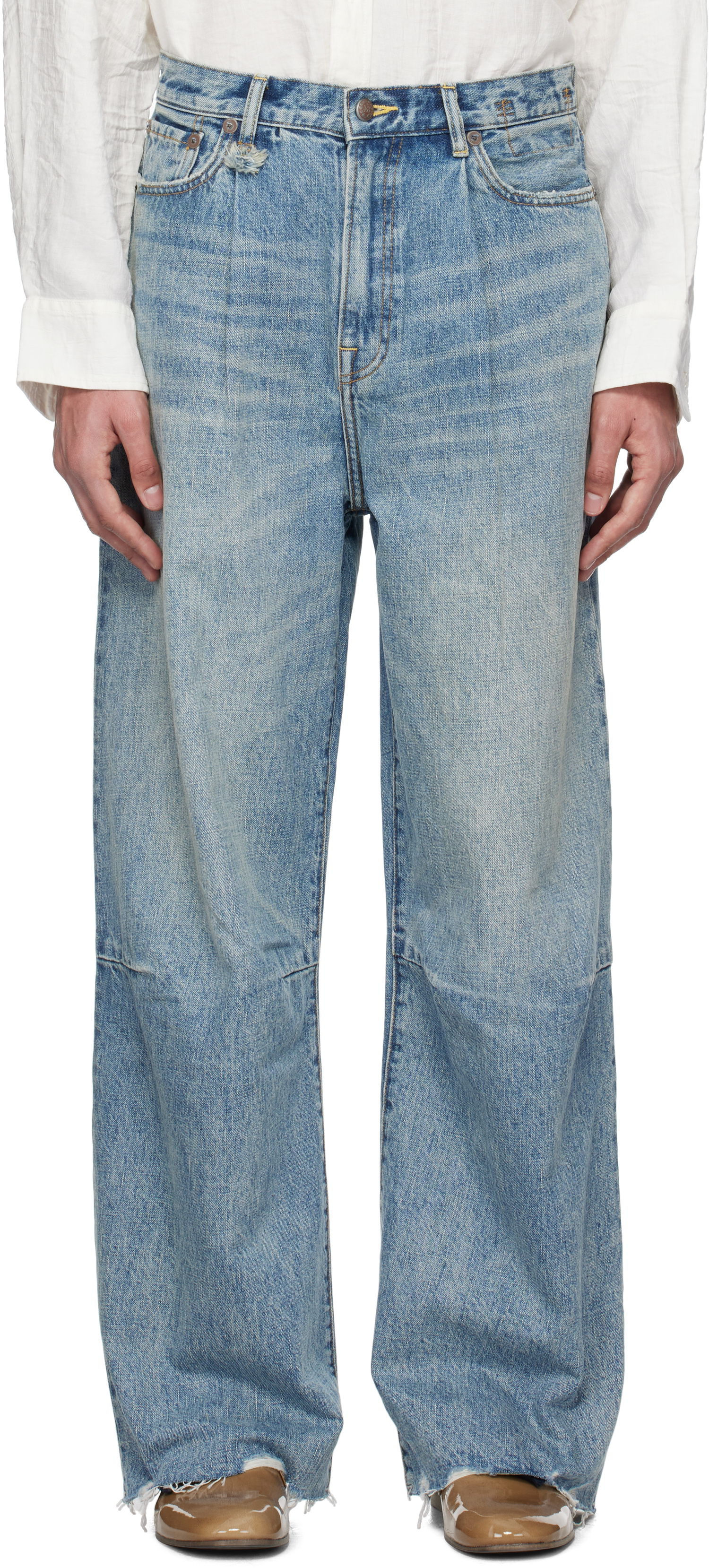 Džínsy R13 R13 Wayne Articulated Knee Jeans Modrá | R13MD146-D149C, 0