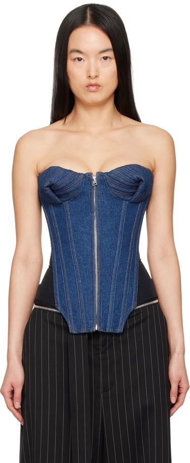 Body Jean Paul Gaultier Jean Paul Gaultier 'The Bi-Material' Denim Corset Top Modrá | 25/33-F-ST022-D015-5500, 0