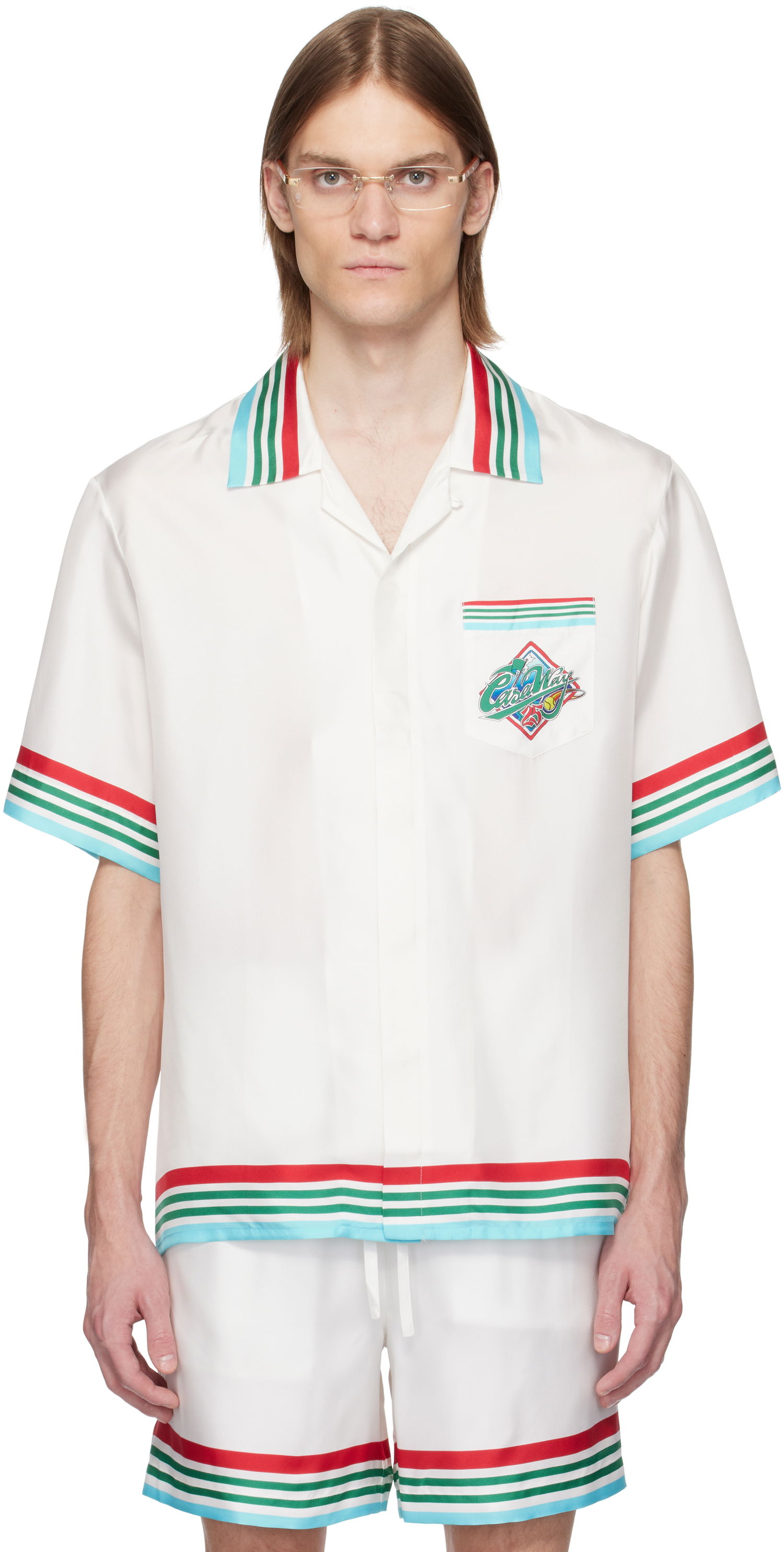 Košeľa Casablanca Casablanca 'Casa Way' Silk Resort Shirt Biela | U-MS25-SH-003-06, 0