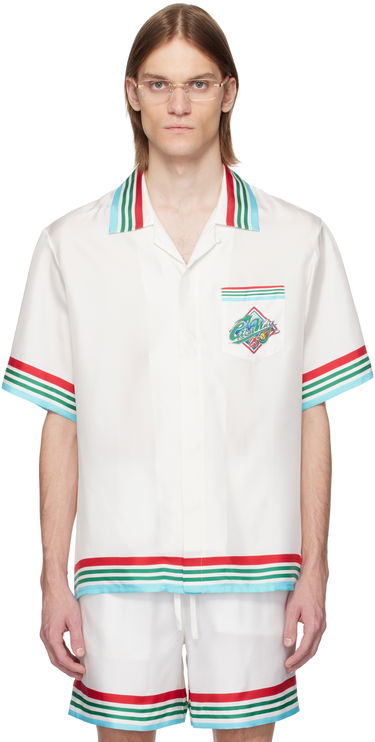 Košeľa Casablanca Casablanca 'Casa Way' Silk Resort Shirt Biela | U-MS25-SH-003-06, 0