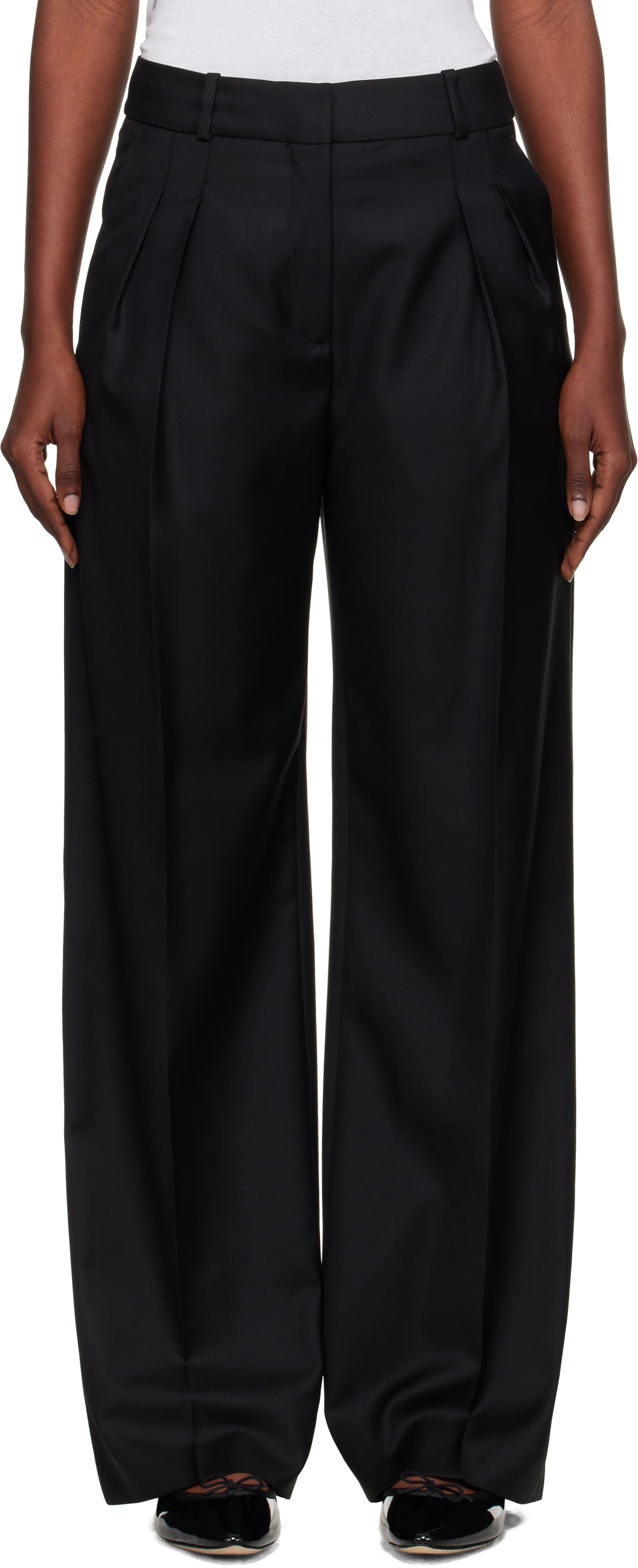 Nohavice Loulou de Saison Loulou de Saison Sbiru LDS Straight Leg Trousers Čierna | SBIRU LDS, 0