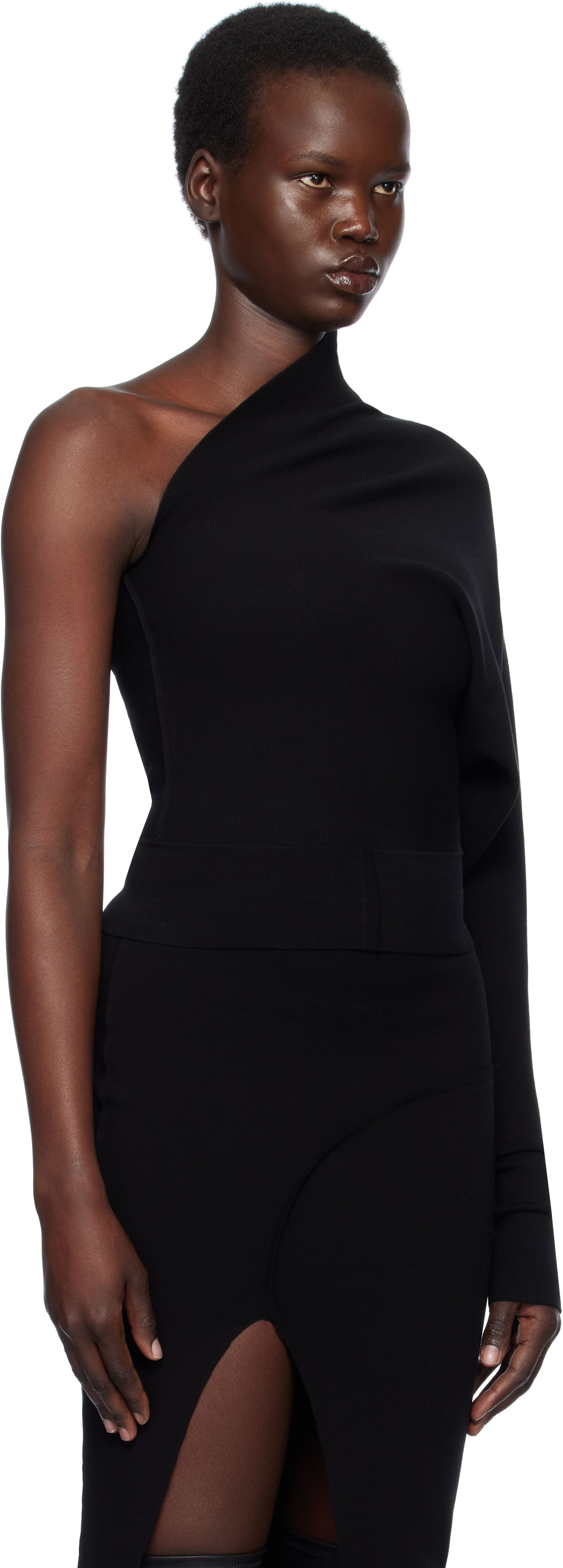 Šaty Rick Owens Rick Owens Hollywood One Shoulder Asymmetrical Top Čierna | RP01E7691 KST, 1