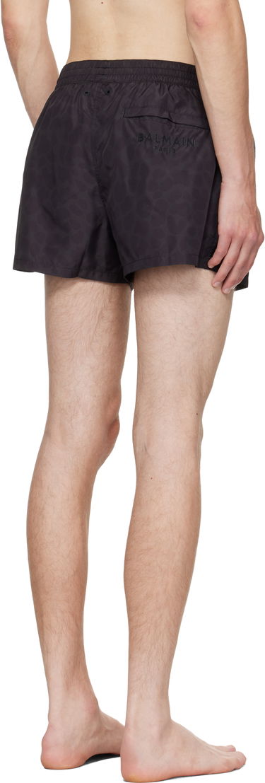 Plavky Balmain Balmain Leopard Swim Shorts Čierna | BWB711710, 2