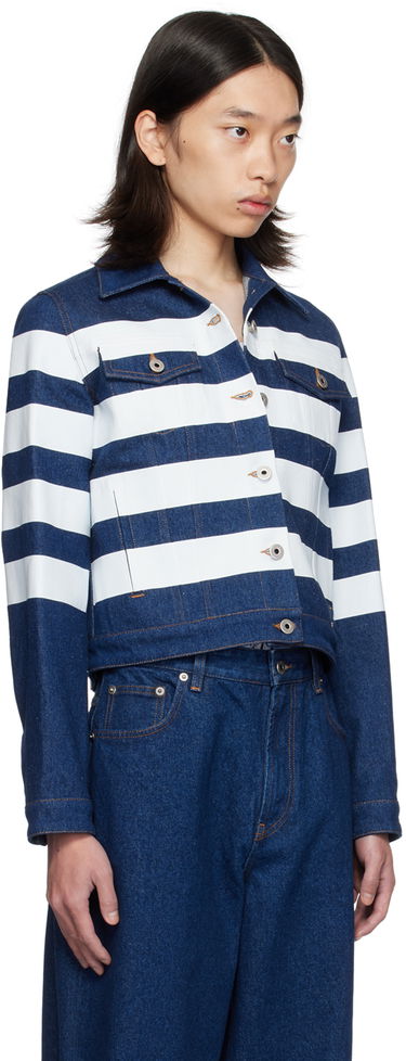 Bunda Jean Paul Gaultier Gaultier 'The Marinière' Striped Denim Jacket Navy | 24/30-F-VE071IP-D017-5501, 1