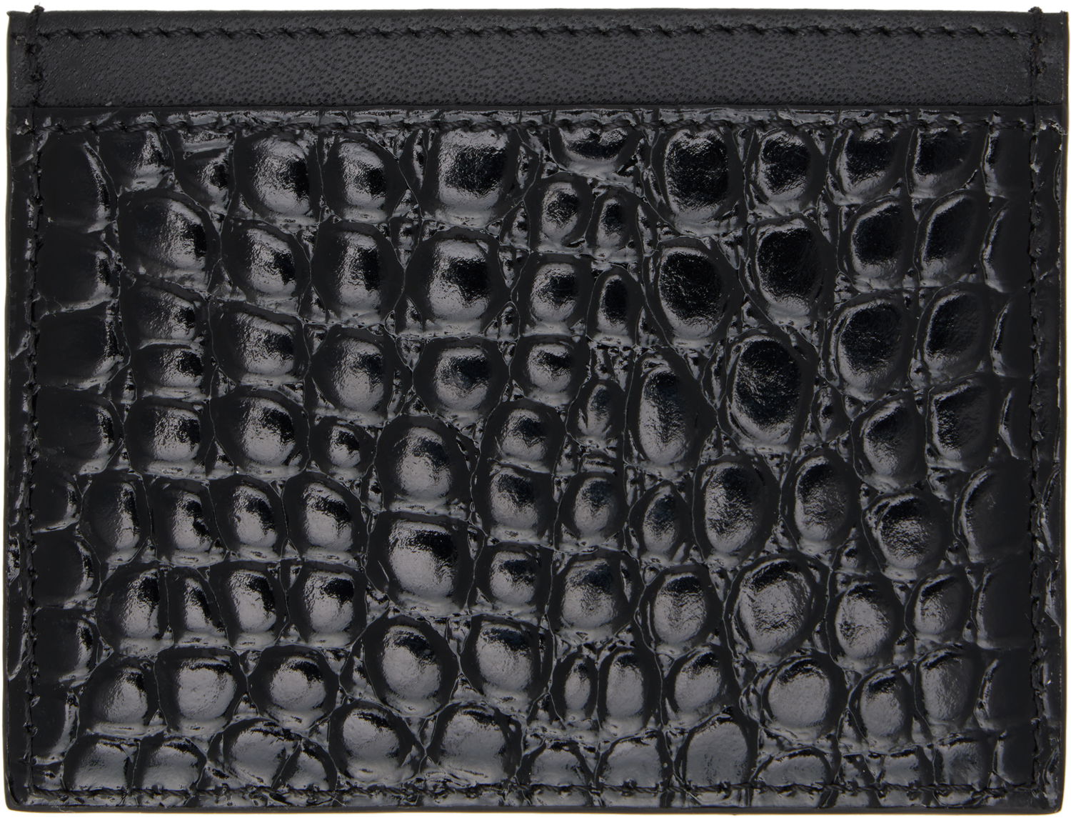 Peňaženka Vivienne Westwood Vivienne Westwood Flat Card Holder with Embossed Crocodile Pattern and Orb Logo Čierna | 54030006W-L0098-, 1