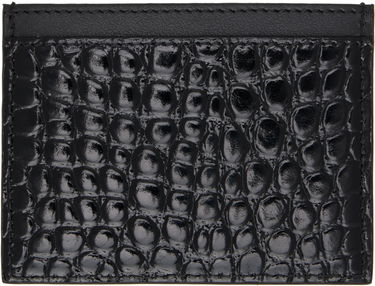 Peňaženka Vivienne Westwood Vivienne Westwood Flat Card Holder with Embossed Crocodile Pattern and Orb Logo Čierna | 54030006W-L0098-, 1