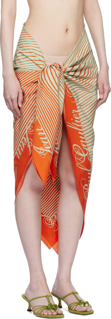 Sukňa Jean Paul Gaultier Jean Paul Gaultier 'The Pinstripes Body Morphing' Cover-up Skirt Oranžová | 25/33-U-JU157-C575-4216, 1