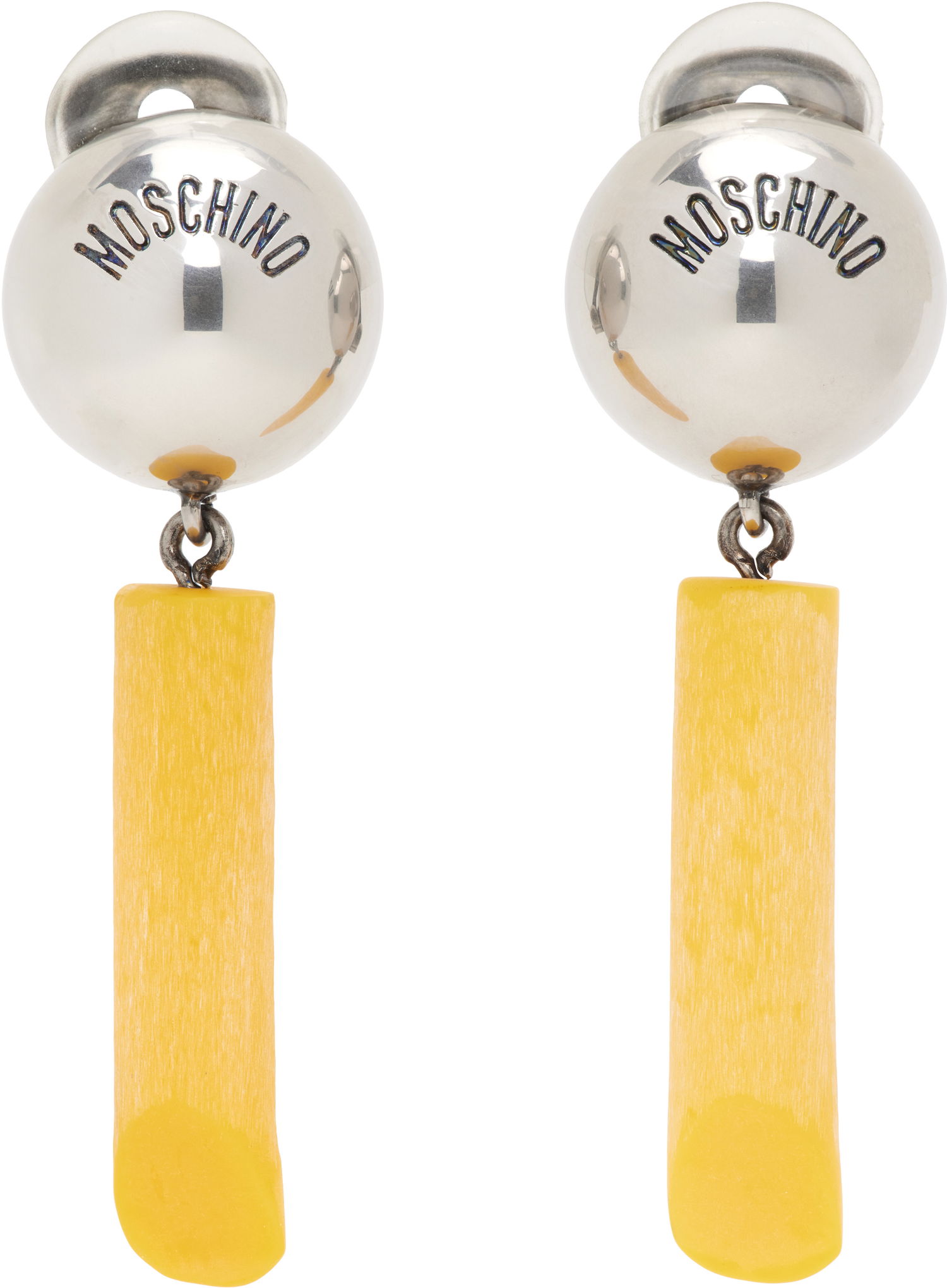 Náušnice Moschino Moschino Engraved-Logo Drop Earrings Žltá | 25121911984051027, 0