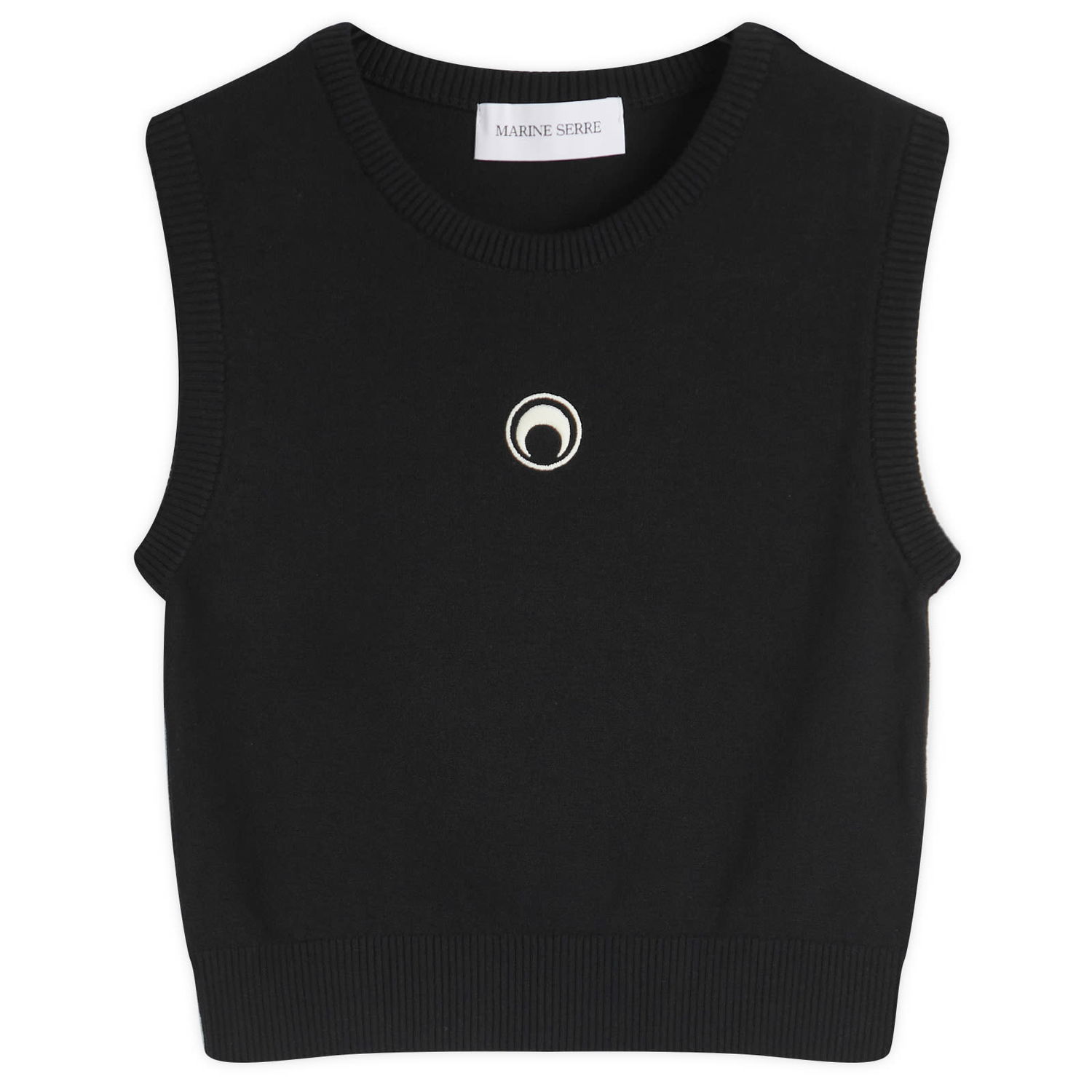 Sveter Marine Serre Marine Serre Moon Logo Knit Vest, Size Large Čierna | WTK043A-BK99, 0