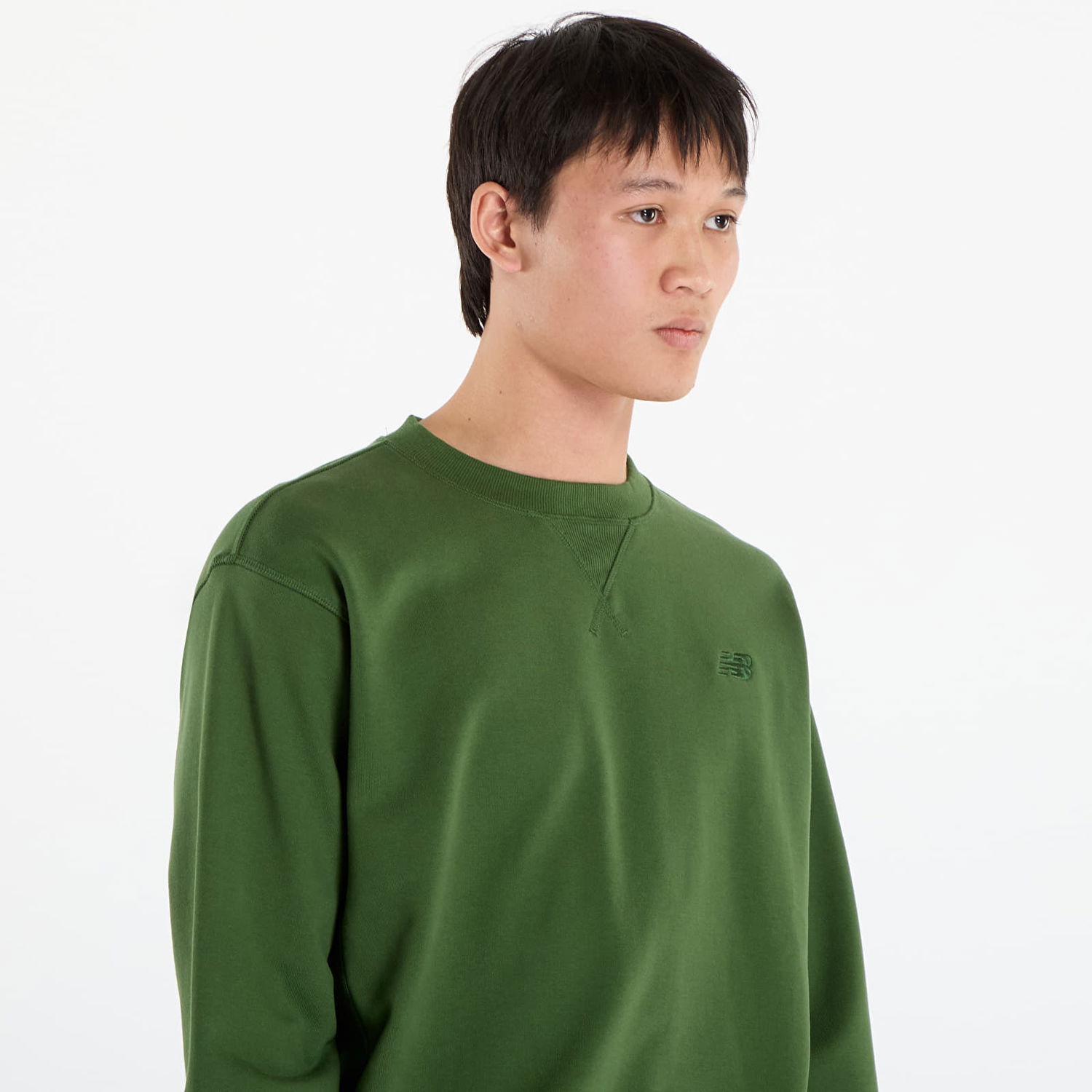 Mikina New Balance Crewneck Sweatshirt Zelené | NBMT41506DAE, 1