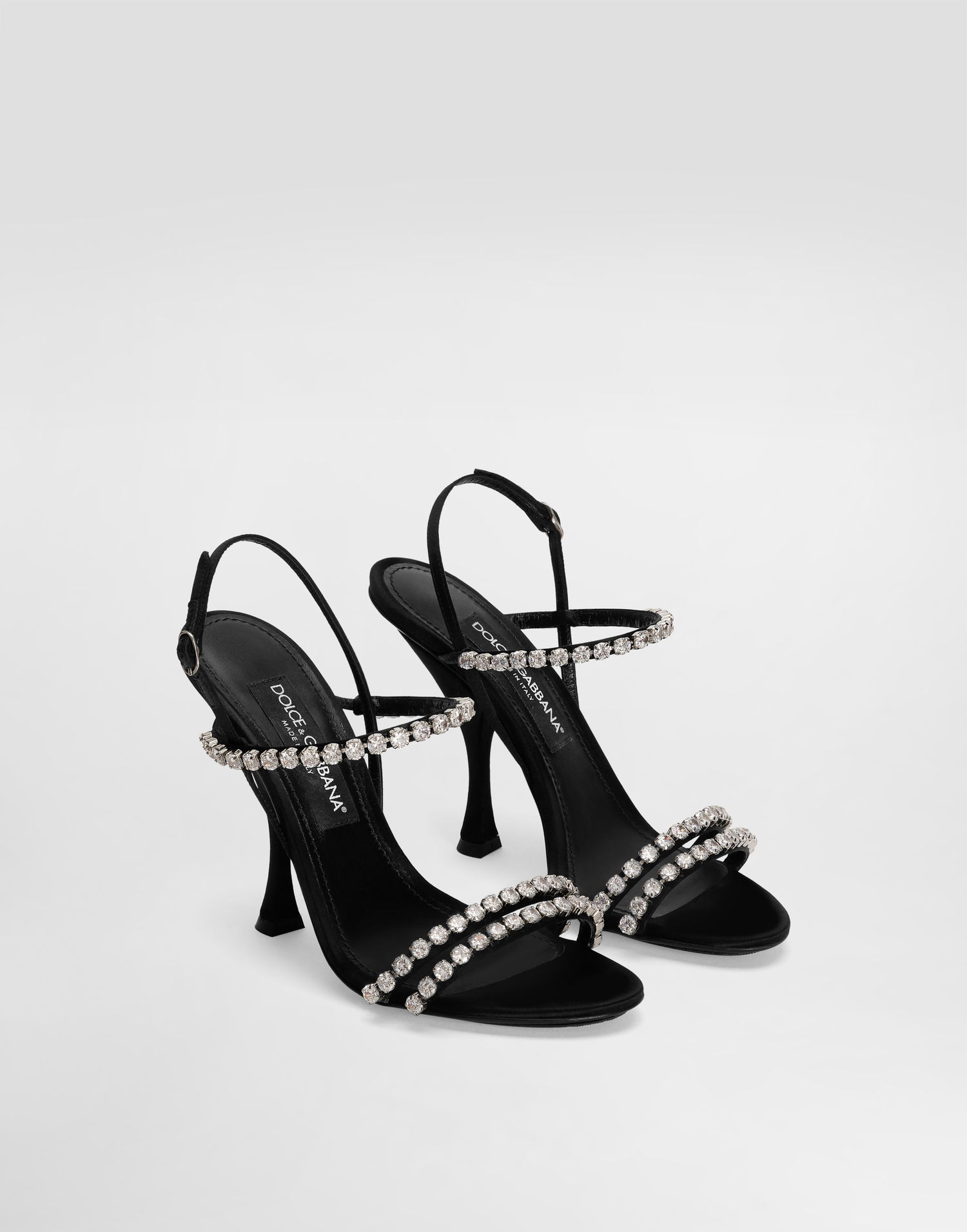 Tenisky a topánky Dolce & Gabbana Dolce & Gabbana Rhinestone Chain Heeled Sandals Čierna | CR1925AT3998S488, 1