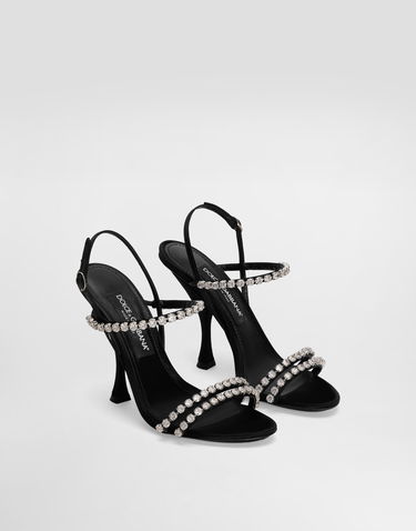Tenisky a topánky Dolce & Gabbana Dolce & Gabbana Rhinestone Chain Heeled Sandals Čierna | CR1925AT3998S488, 1