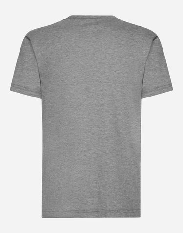 Tričko Dolce & Gabbana Cotton T-shirt With Branded Tag Šedá | G8PT1TG7F2IS8291, 1
