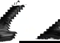 Lug Sole Leather Lace-Up Boots