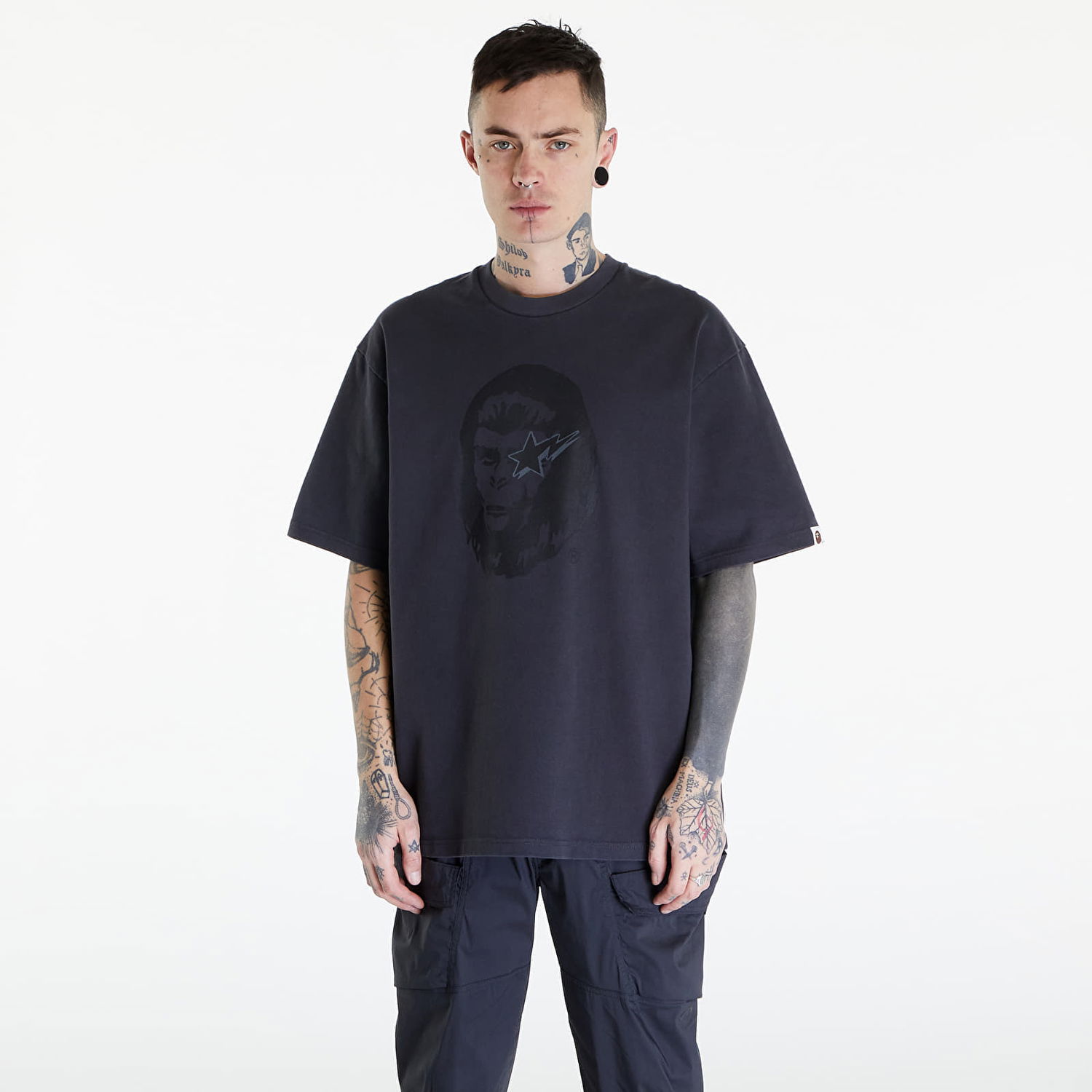 Tričko BAPE A BATHING APE World Gone Mad Garment Dyed Tee Black Čierna | 001CSK301318M BLK, 0