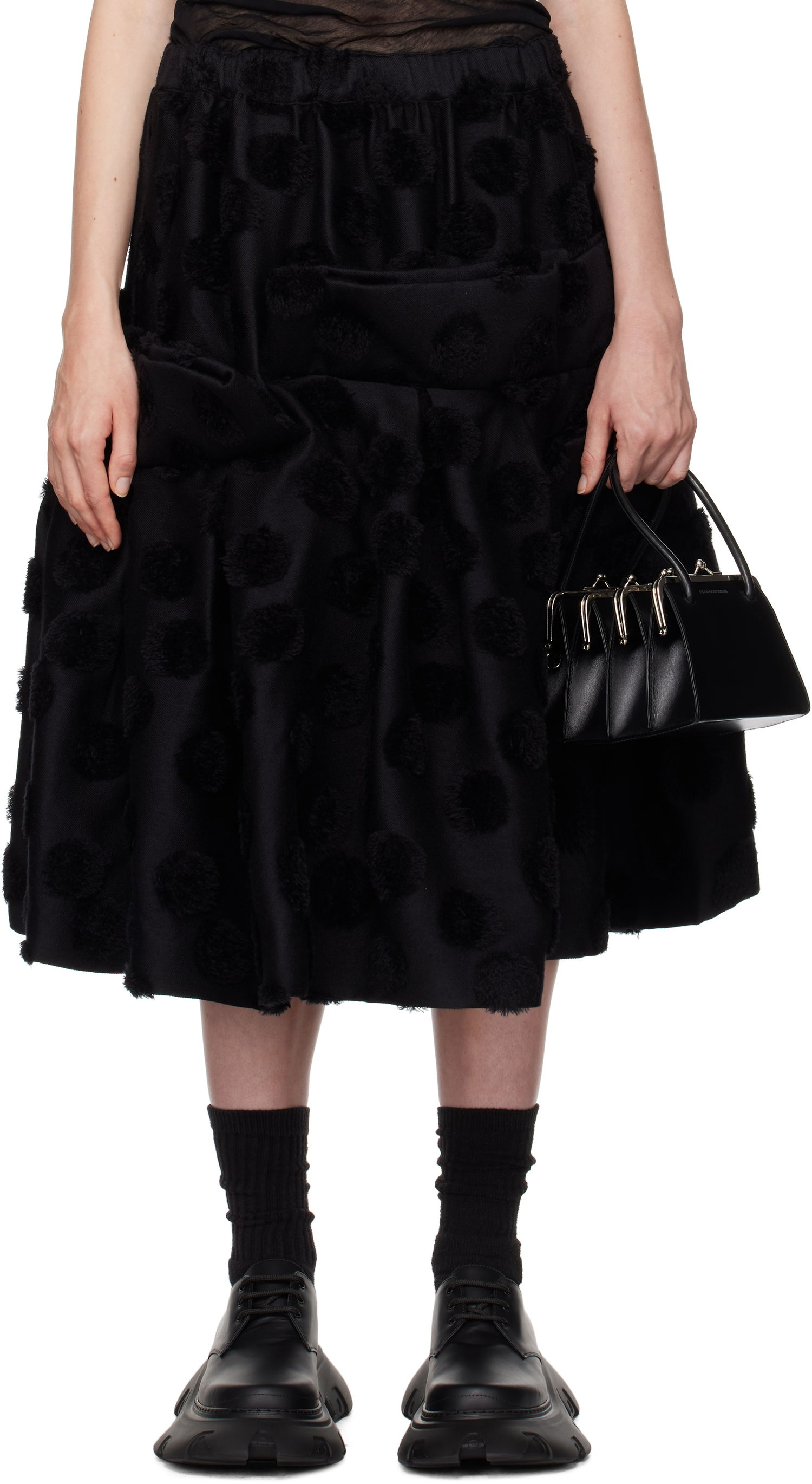 Sukňa Comme des Garçons Wool Jacquard Midi Skirt Čierna | GN-S004-051, 0