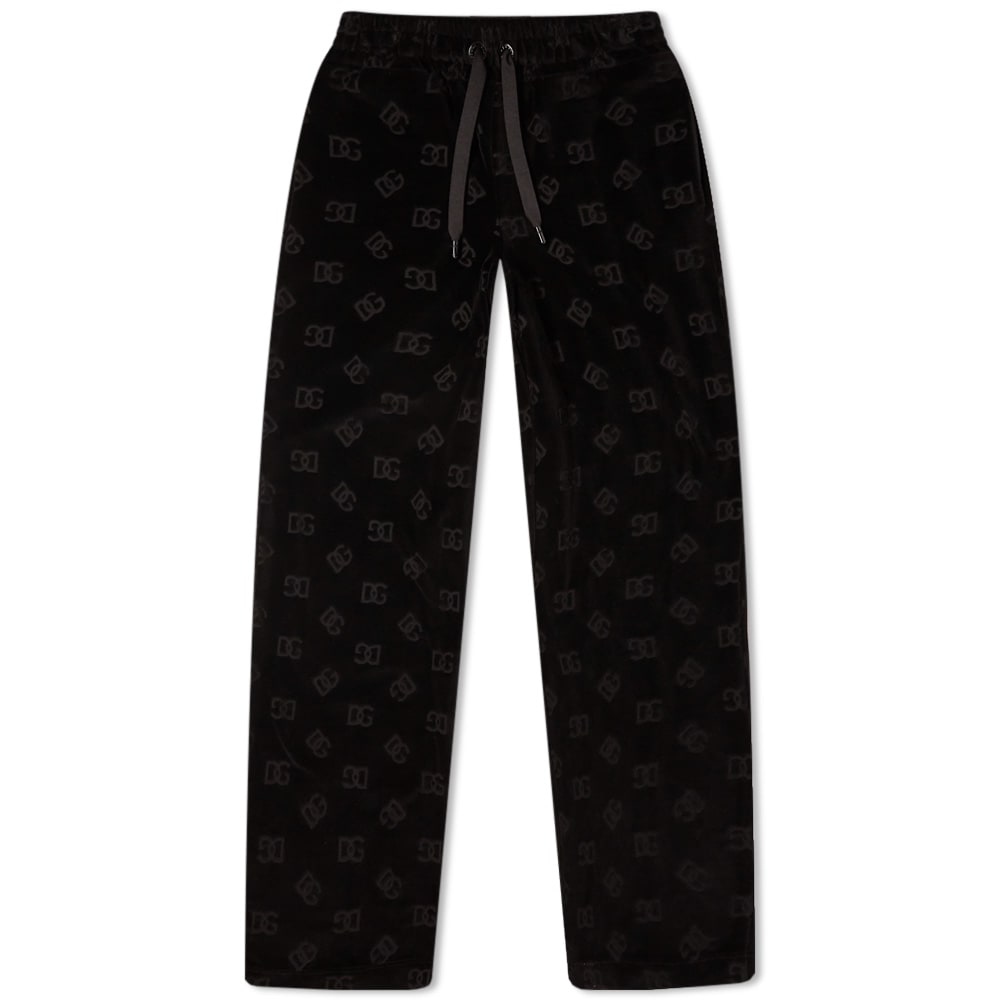 Nohavice Dolce & Gabbana Logo Velvet Track Pant Nero Čierna | FTCKJTFJ7DL-N0000, 0