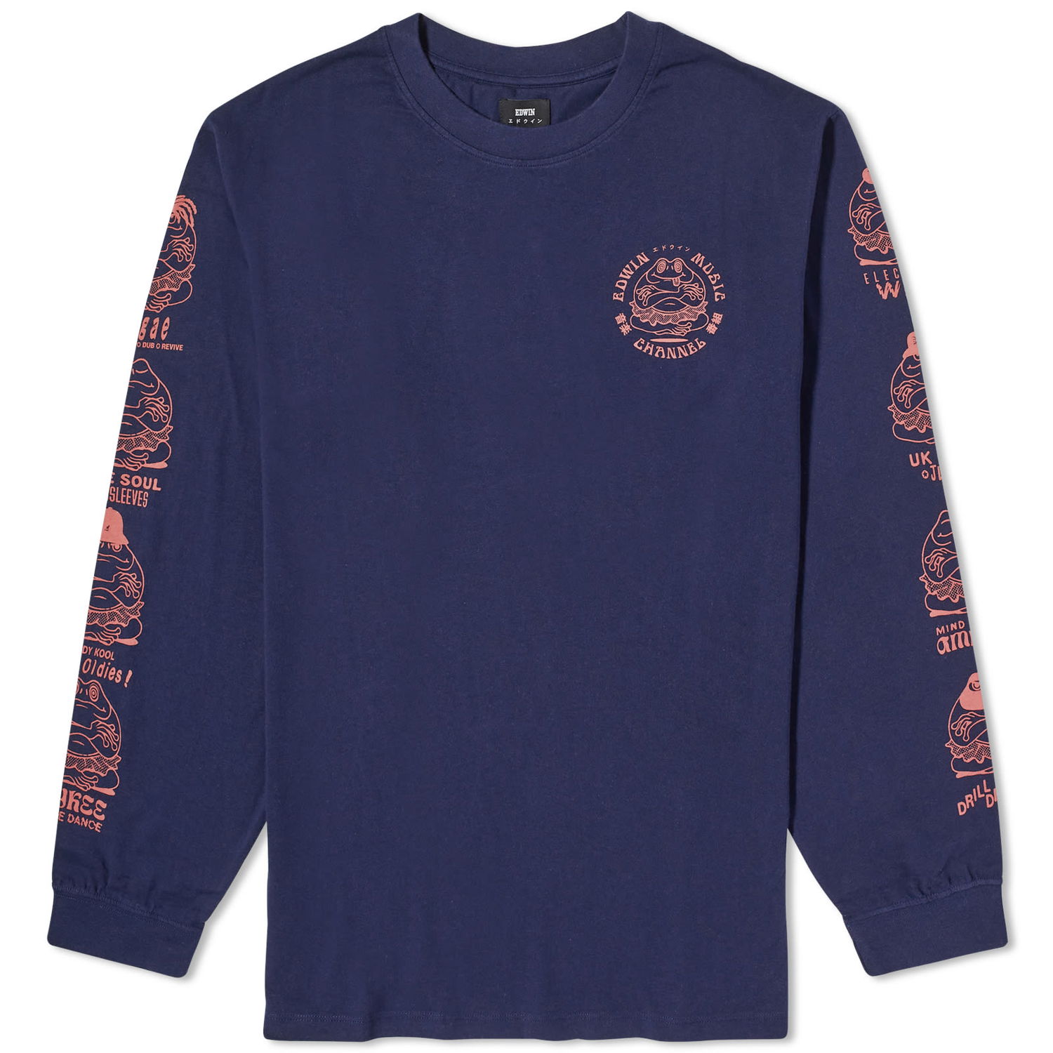 Tričko EDWIN Music Channel Long Sleeve T-Shirt Navy | I032526-0DM67-0DM-67, 0