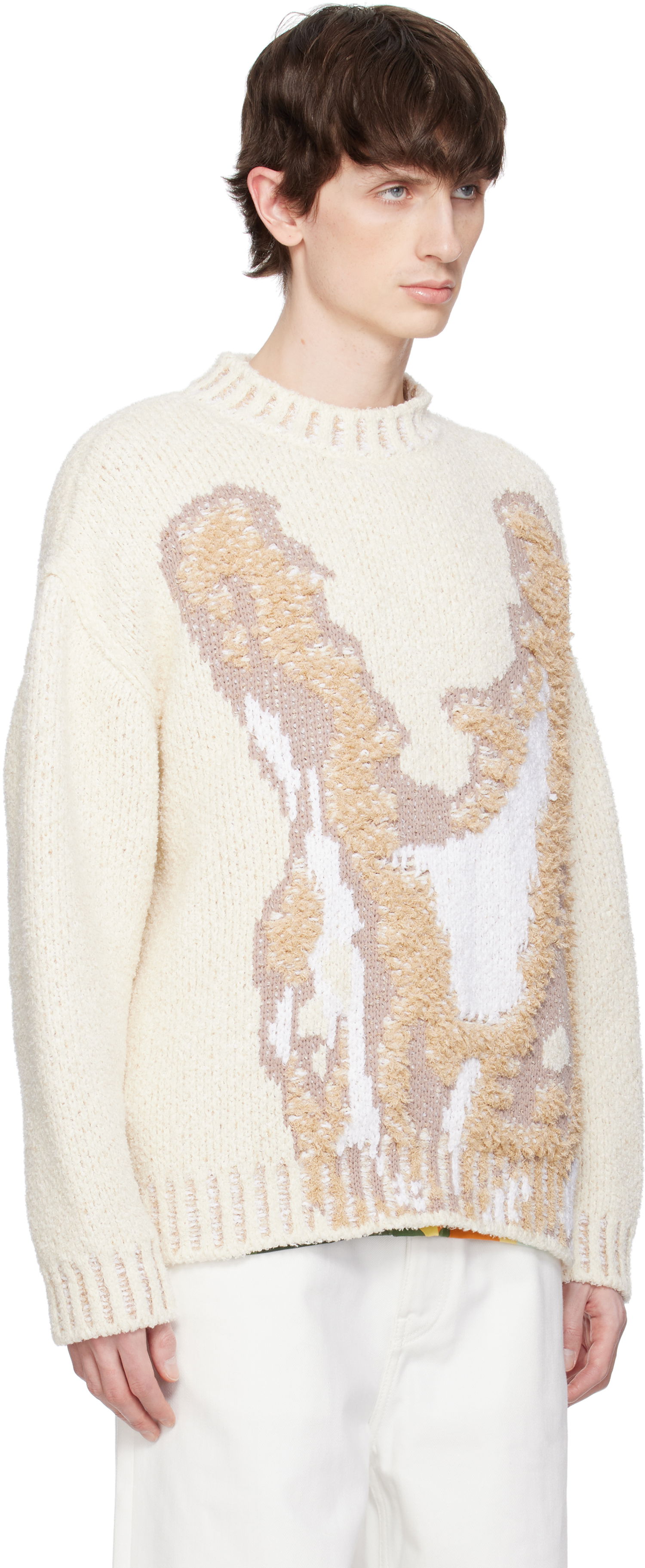 Sveter Lacoste Lacoste Lassie Crewneck Sweater Biela | AH6772, 1