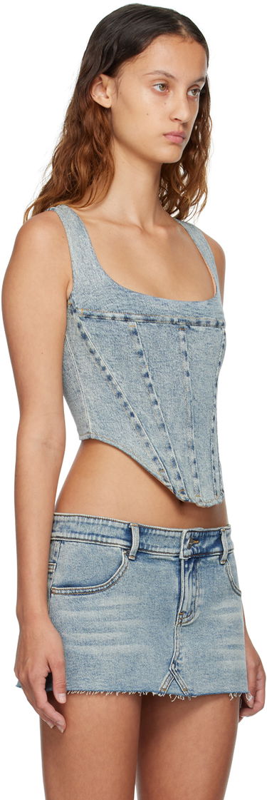 Tielko Miaou Miaou Campbell Denim Corset Top Modrá | 7020SDMVK, 1