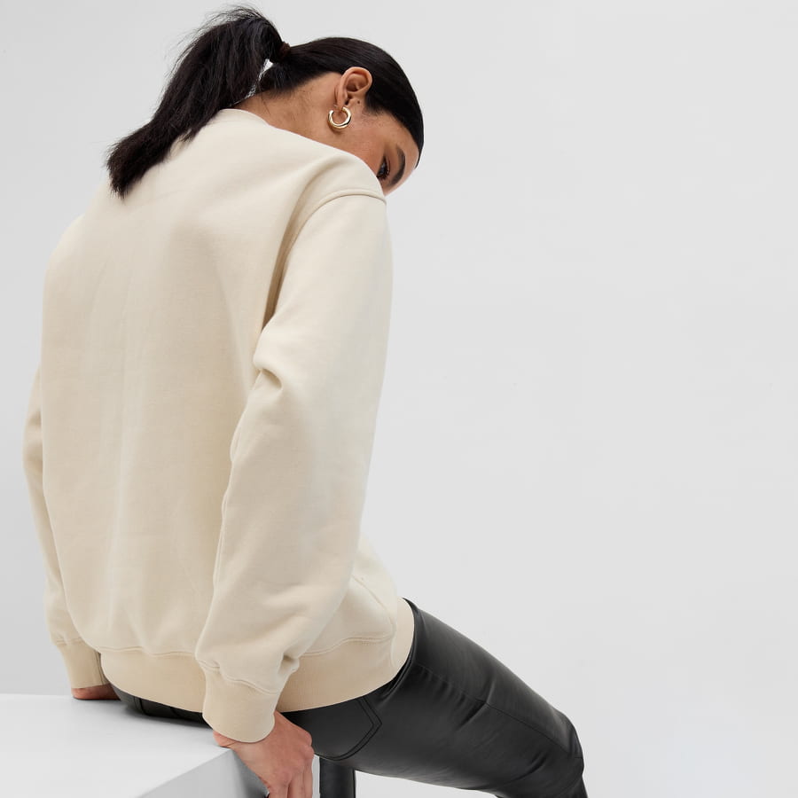 Mikina GAP Fl Logo Boyfriend Crewneck Béžová | 566543-02, 1