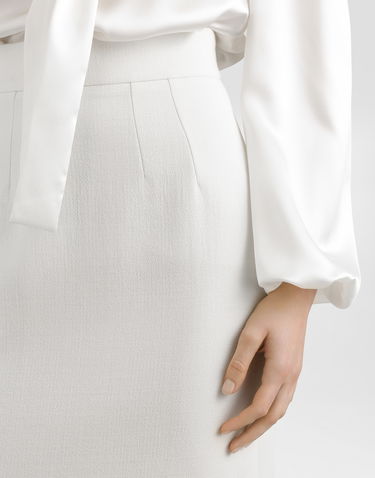Sukňa Dolce & Gabbana Dolce & Gabbana Double Crepe Pencil Skirt Biela | F4C14TFU207W3789, 3