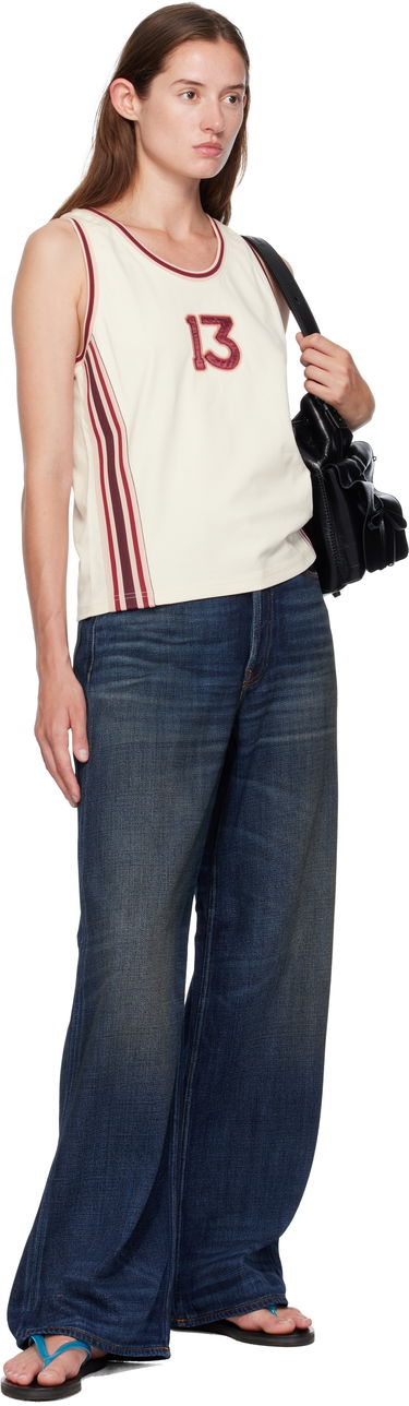 Tielko Acne Studios Acne Studios Embroidered-Logo Tank Top Béžová | BL0424-, 3