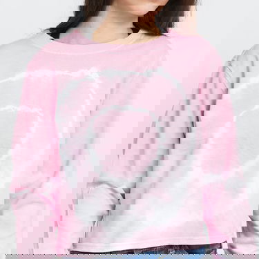 Mikina Urban Classics Tie Dye Cropped Crewneck Ružová | TB3451 pink, 2