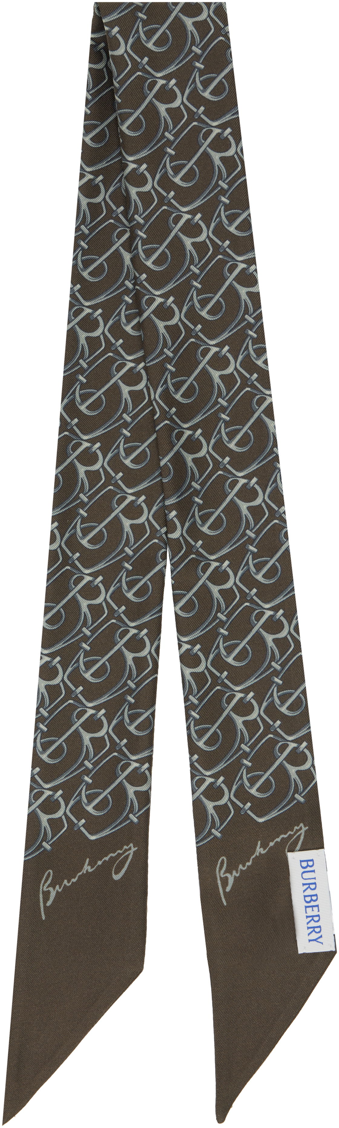 Šál Burberry Burberry Skinny B Charm Silk Scarf Hnedá | 8103877, 1