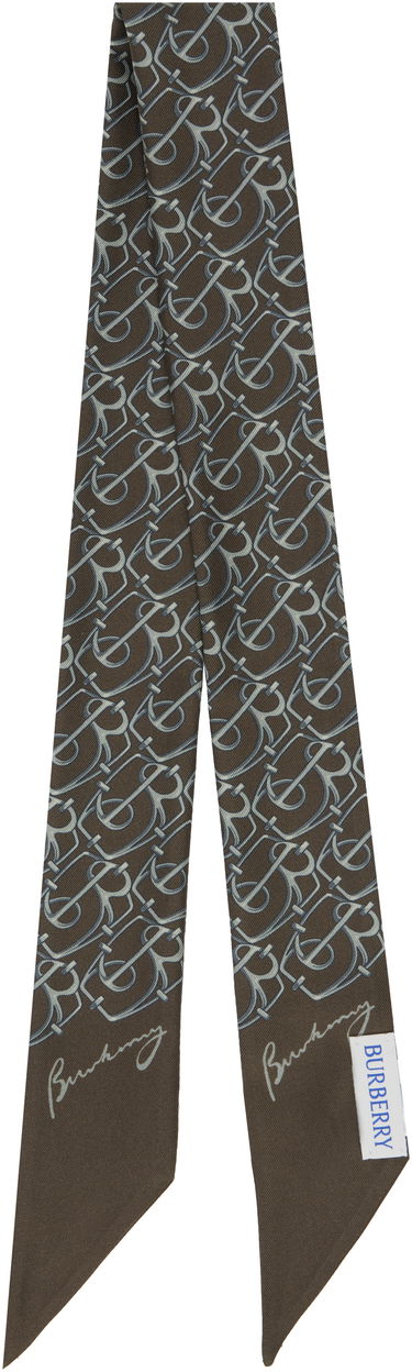 Šál Burberry Burberry Skinny B Charm Silk Scarf Hnedá | 8103877, 1