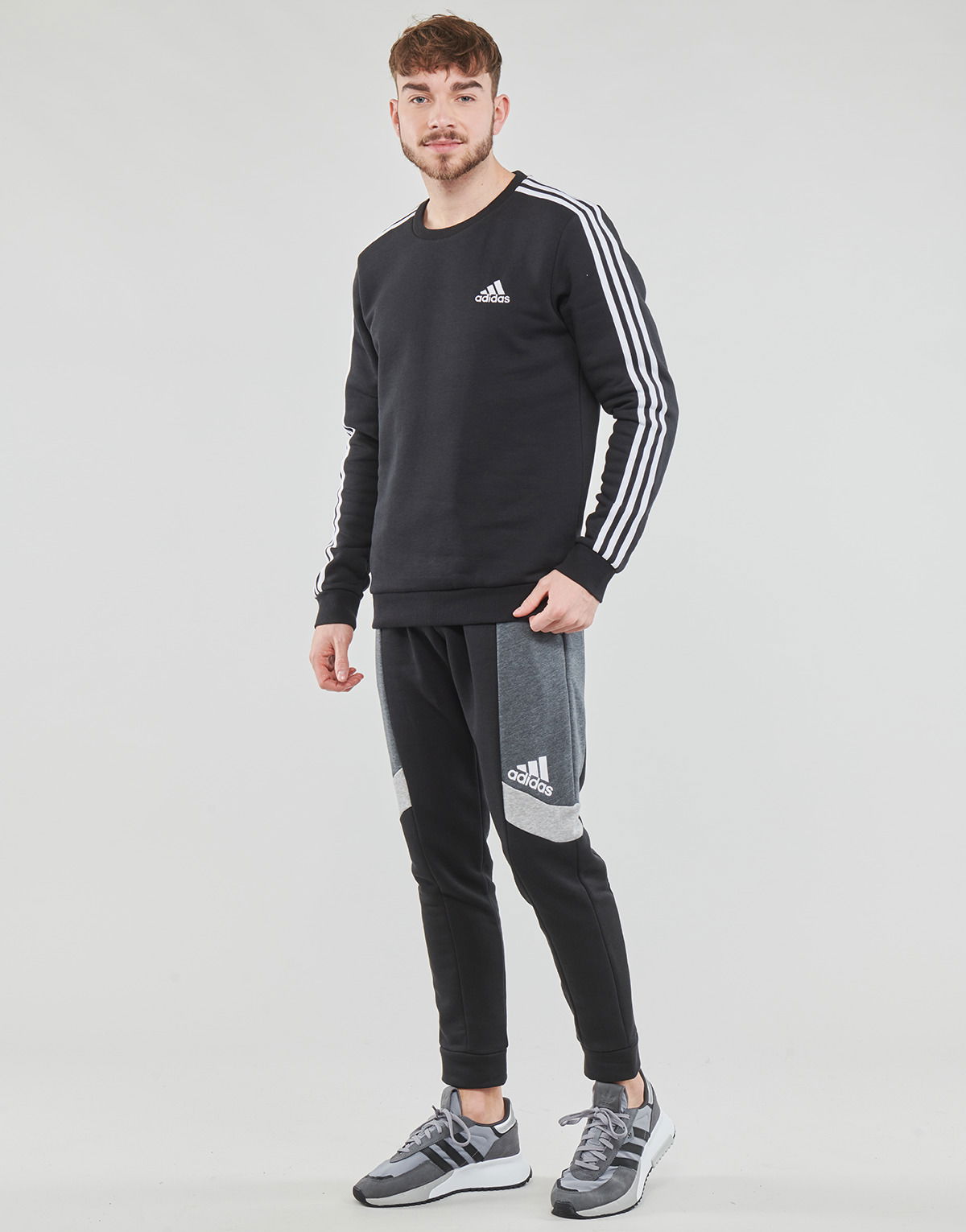 Essentials Fleece 3-Stripes Sweatshirt