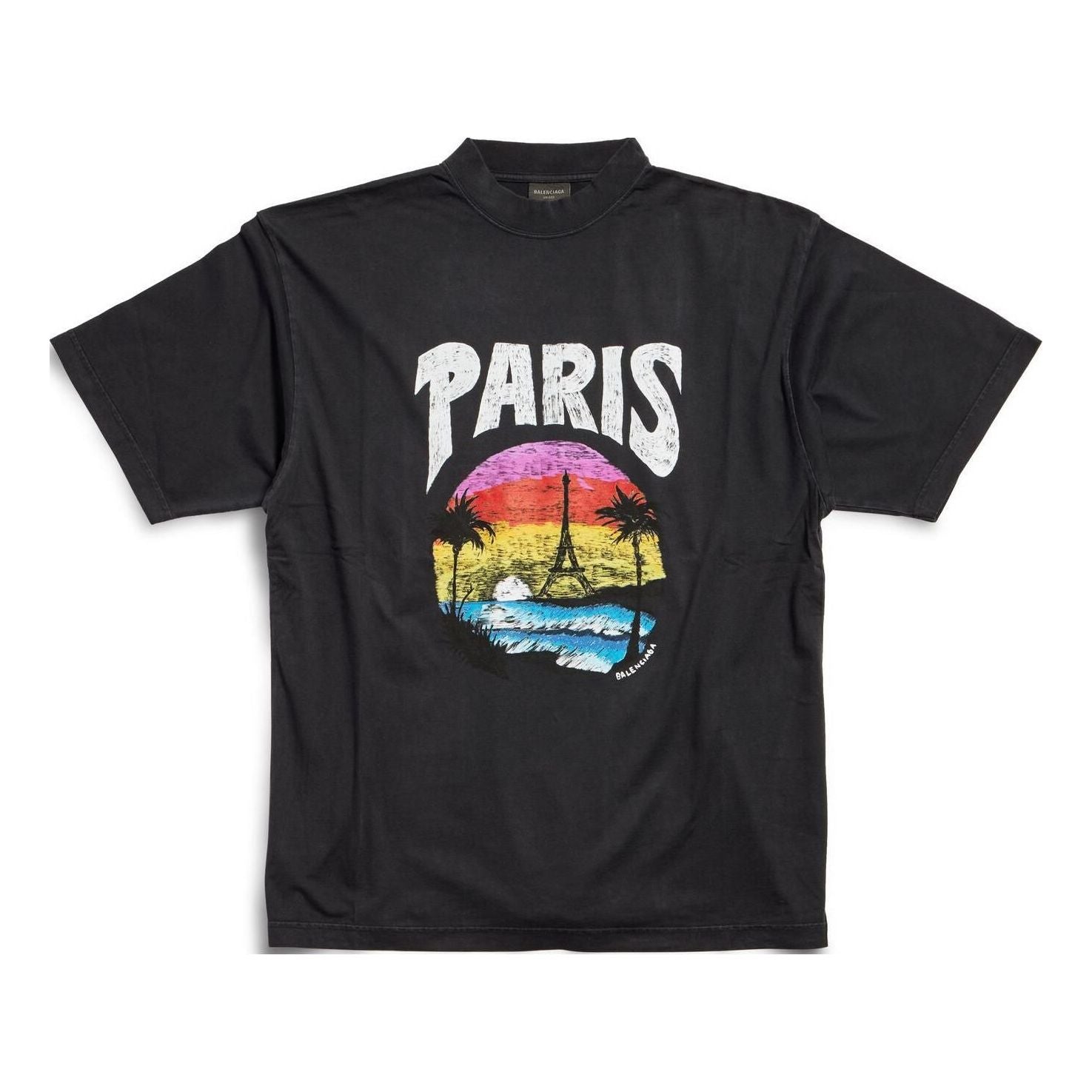 Tričko Balenciaga Tropical Graphic Medium Fit T-Shirt Čierna | 764235TPVL91569, 0