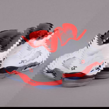 Tenisky a topánky Jordan Air Jordan 5 Retro ''Fire Red Black Tongue'' 2013 GS Biela | 440888 120, 2