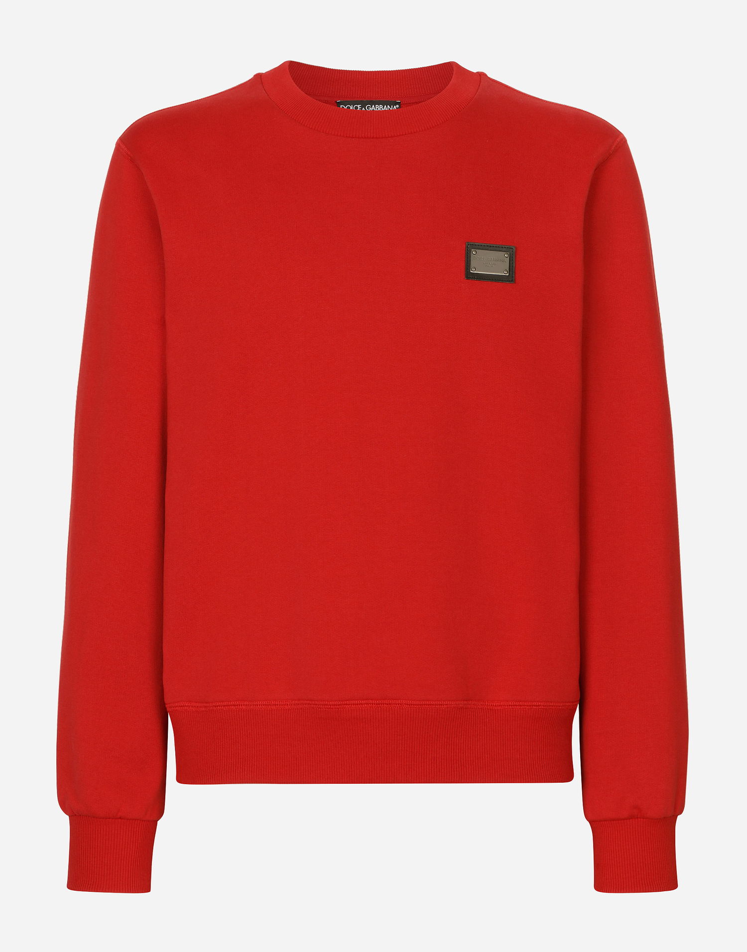 Mikina Dolce & Gabbana Jersey Sweatshirt With Branded Tag Červená | G9ABJTG7F2GR2254, 0