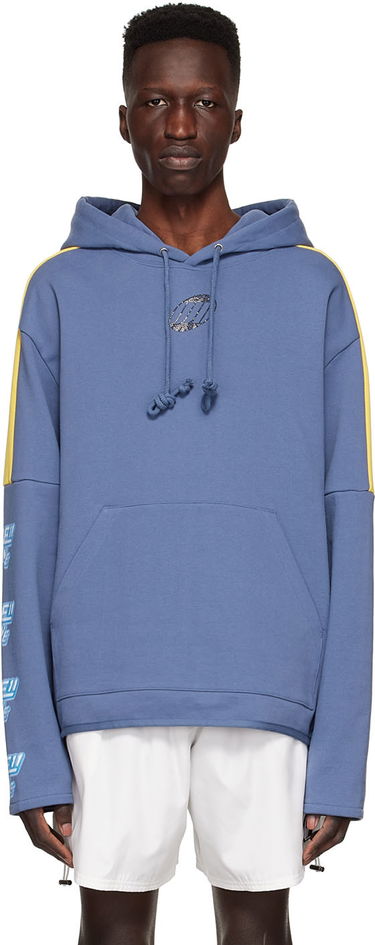 Mikina We11done Designer Logo-Appliquéd Hoodie Modrá | WD-TH1-22-556-U-NV, 0