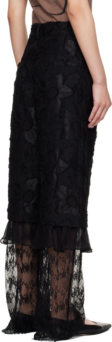 Nohavice Collina Strada Collina Strada Geranium Lace-Trim Trousers Čierna | XX6047, 2