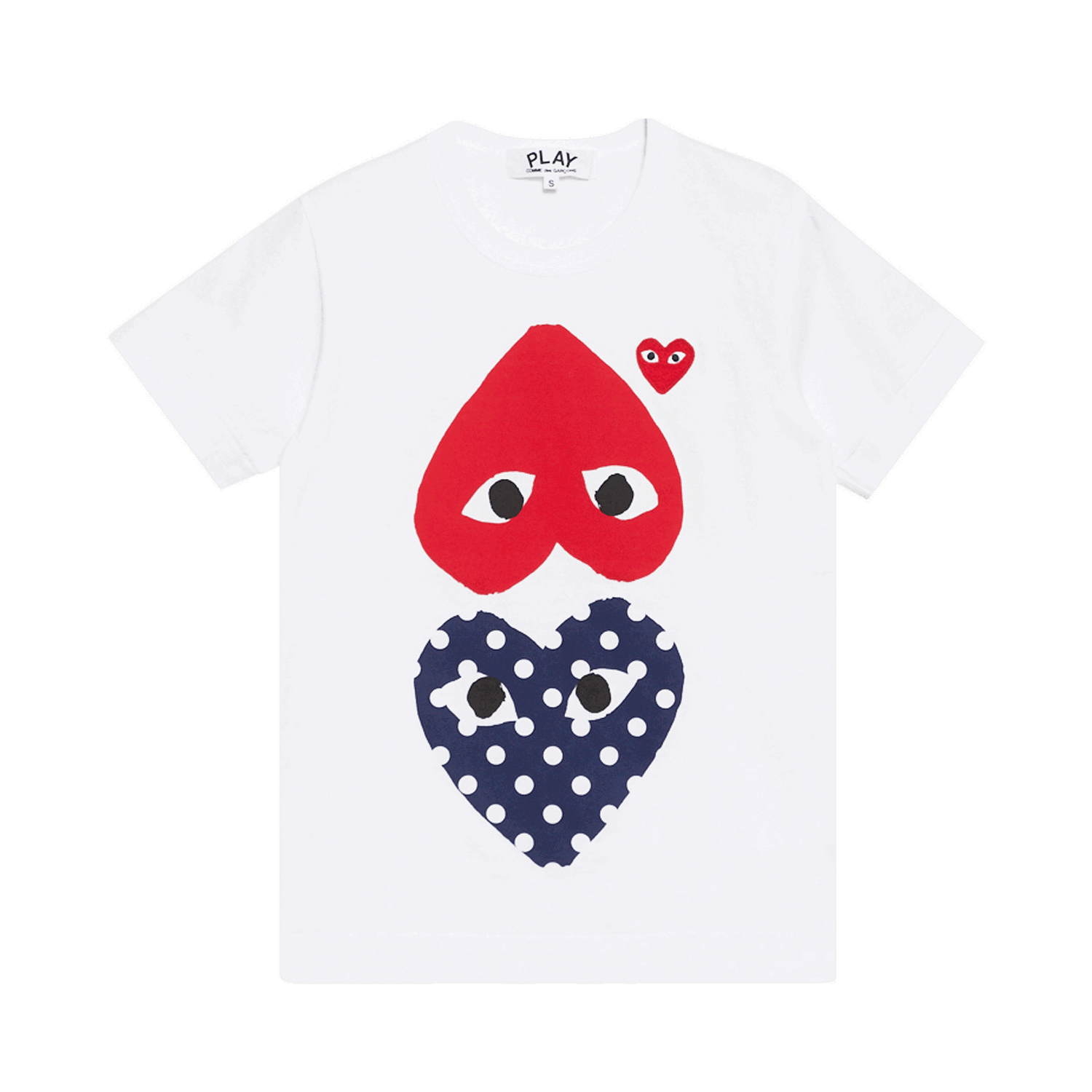 Tričko Comme des Garçons PLAY Polka Dot Upside Down Heart T-Shirt Biela | AZ T239 051 1, 0